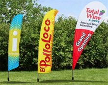 Feather Flags Banner with fiberglass pole and reversed flag