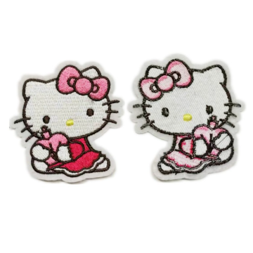 Hello Kitty Woven Embroidery Iron On Patches