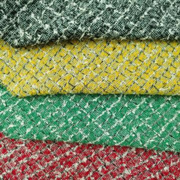 Boucle checked with loops yarn fashion fabric