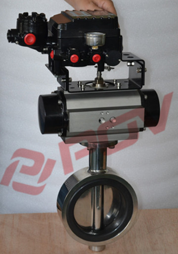 sanitary ss304 pneumatic lug type butterfly valve