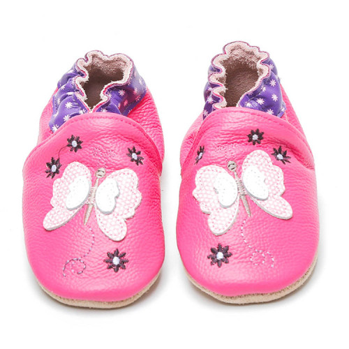 Chaussures bébé en cuir doux papillon