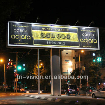 triangle prisma Outdoor advertising billboard with pole