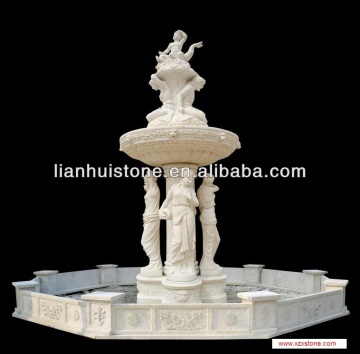 large White marble ourdoor human sculptures water fountains