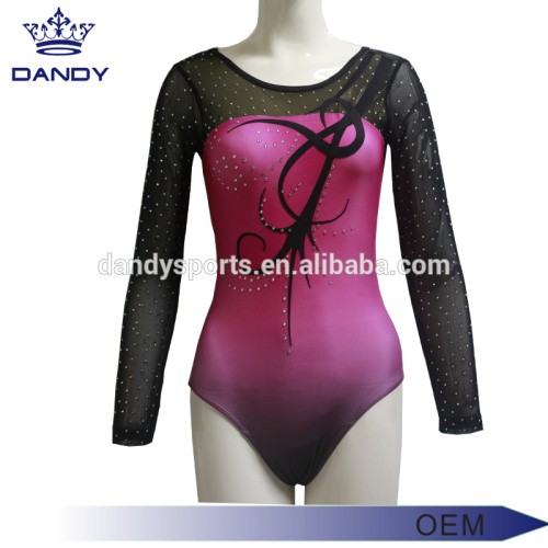 Pink Ombre Musek Gymnastik Concours Leotards