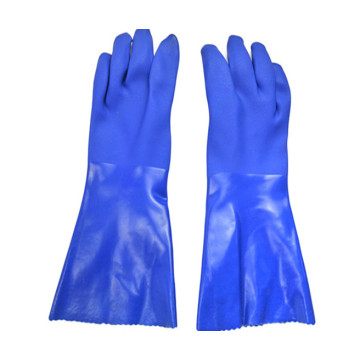 Guanti in PVC chimico blu triplo 30 cm