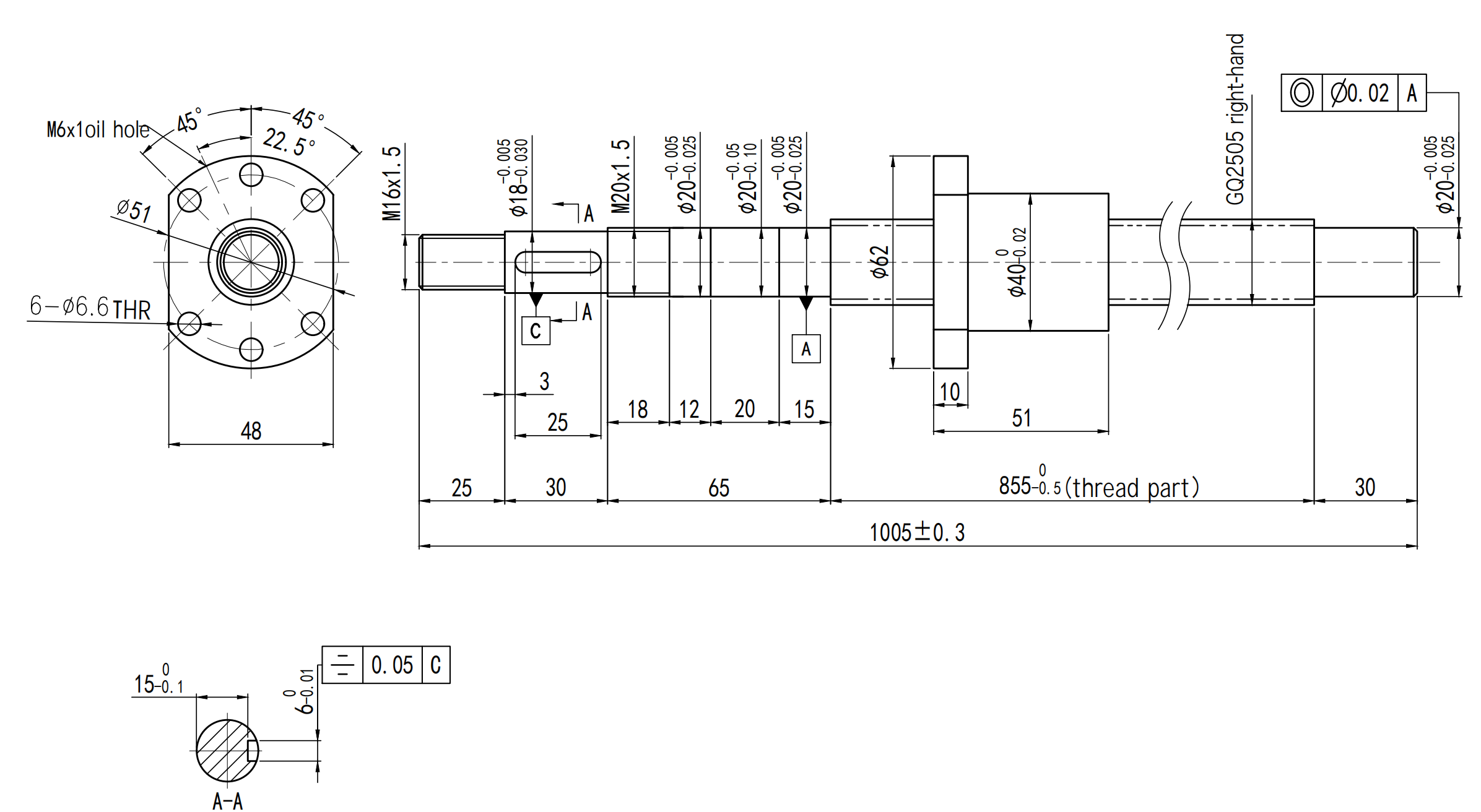 ball screw for clean machine