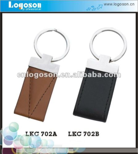 High quality black and brown leather keychain