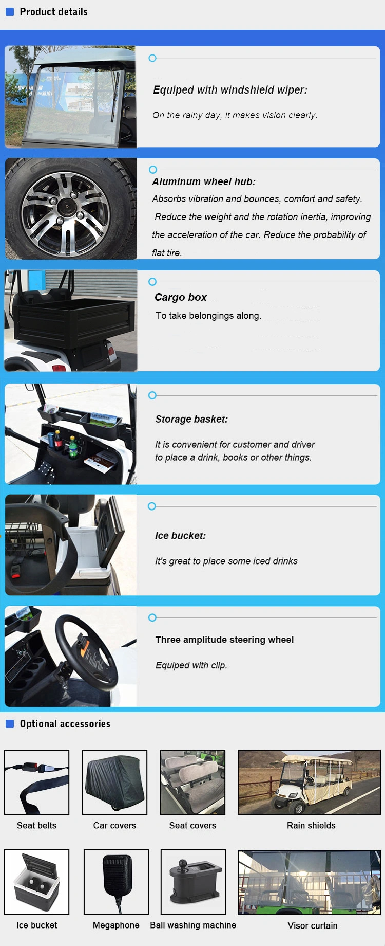 Battery Powered 8 Seater Golf Car with Ce