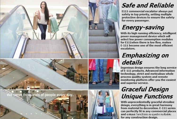 Escalier roulant commercial intérieur avec fonctions d&#39;économie d&#39;énergie