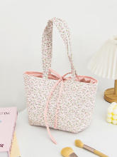 Quilted Floral Tote Shopping Cotton Mommy Daily Bag