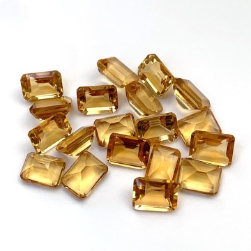 Natural Yellow Crystal Small Octagonal Loose Stones