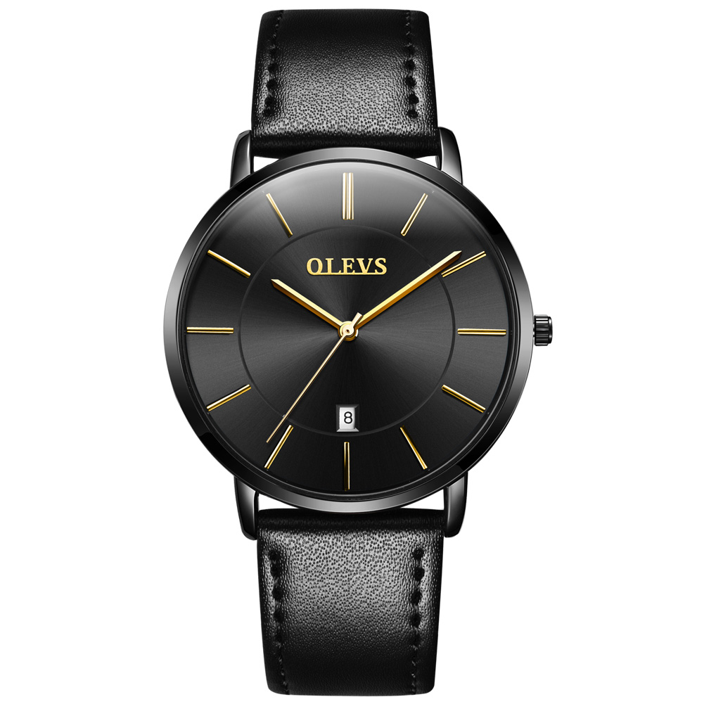 2021 Cheap OLEVS Men Quartz Luxury Minimalist Watches Week And Date Chronograph Sports Watch  Leather Strap Men's Watch For Men