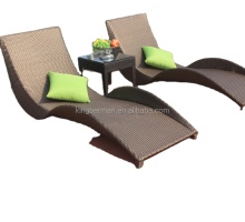 Double Rattan Sun Lounger Beach Chaise Lounge