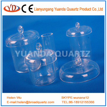 Clear quartz crucibles with lid or not