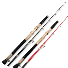 Hard Solid Glass Rod Tip Boat Fishing Rod - Black & Red Spinning & Casting Fishing Rod (1.65m-2.1m)