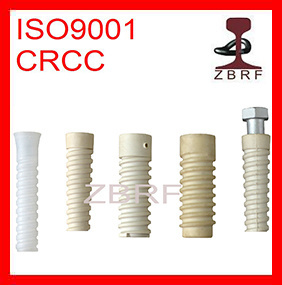 Nylon plastic dowel as counter-party fastener for spike