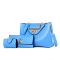 Cute girl bright color 3pcs set leather bag