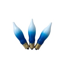 Blue White Christmas C18 Flame Shape Window Candles Electric Menorah 7W 120V E12 Candelabra Bases