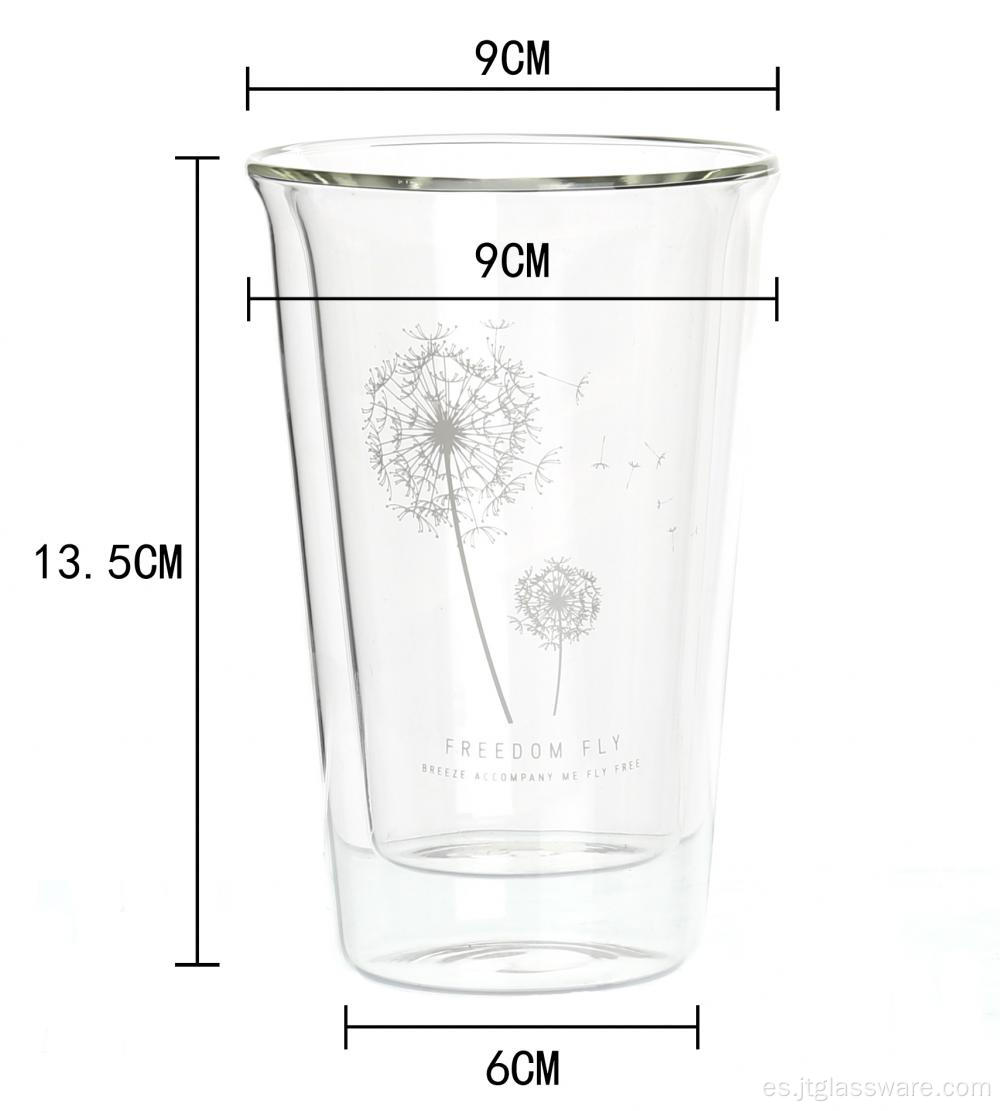 Vaso de vidrio de doble pared de 320 ml