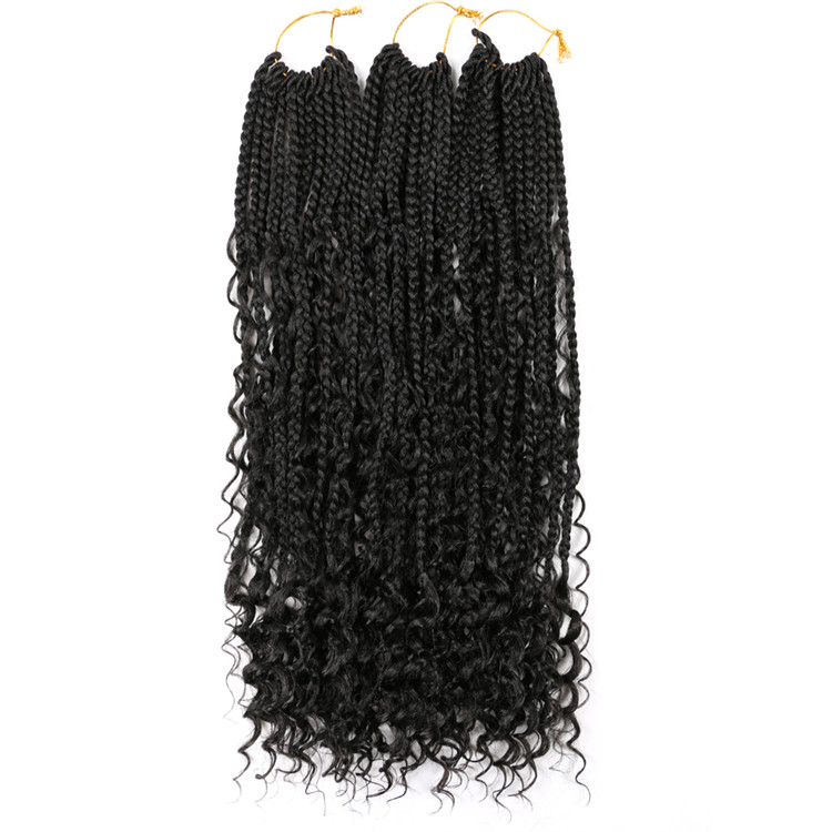 Curly Box Braids River Locs Crochet Faux Goddess Braided Hair with Curl Ends 3S Synthetic Braiding Hair with Mermaid Waves