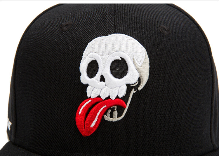 Hip hop embroidered baseball cap with skull (9)