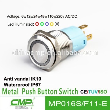 16MM Push on push off switch, 12v led push button , Electrical wiring push button switch