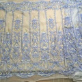 Sky Blue Handwork Beaded Embroidery Lace