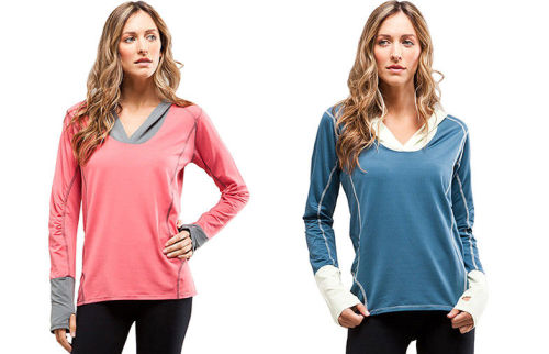 Pullover Hoodie Long Sleeves Light Weight Womens Fitness Wear Side Pocket