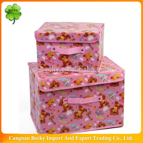 Various home folding storage boxes in different sizes and material with lids in WenZhou LongGang