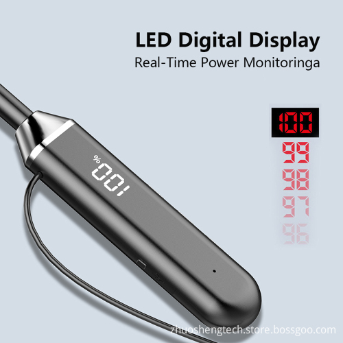 Wireless Neckband Bluetooth 5.2 Headphones with Magnetic LED Display, HiFi Stereo, Noise Reduction Earbuds