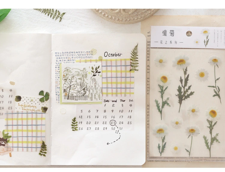 Pet Transparent Material Self-Adhesive Flower Sticker