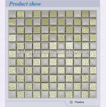 Golden Yellow Strip Gold Foil Glass Stainless Steel Mosaics High End Classic Mirror Decorative Wearproof Mosaics