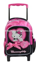 Fashion Design Kitty Kids School Bag with Wheels