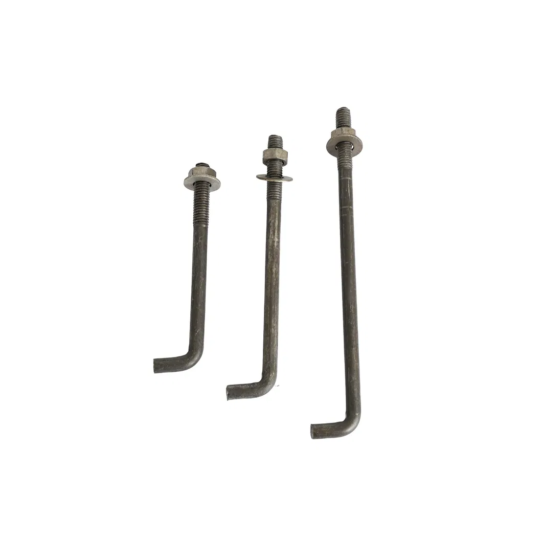 High Tensile L Type Right-Angle Foundation Anchor Bolts with Nuts Forged Plain Holding Bolts DIN Standard High Quality Steel