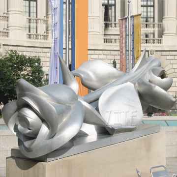 Garden decoration metal sculpture stainless steel rose statue
