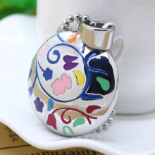 Stainless steel colorful epoxy round pendant