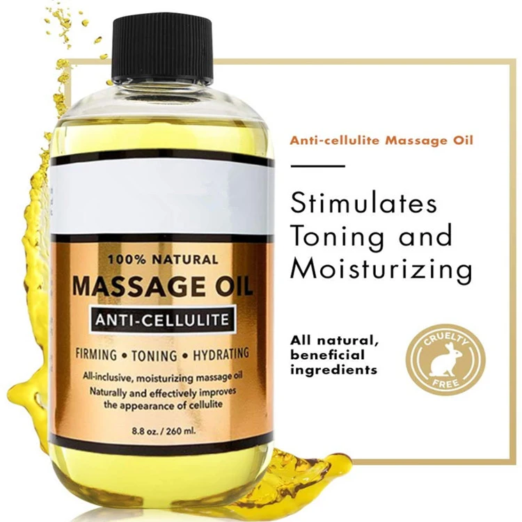 Custom Private Label 100% Natural Anti-Cellulite Moisturizing Massage Oil Set