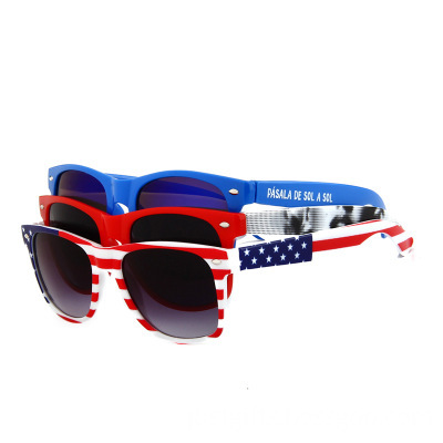 Flag Printing Retro Square Style Sunglasses