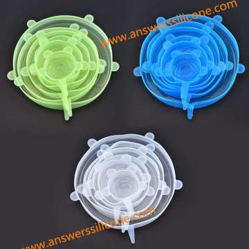 Reusable silicone stretch lids cover for bowls