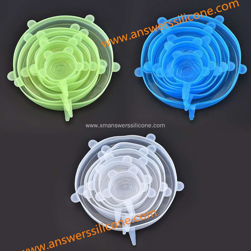 Expandable 6 Pack Silicone Stretch Lids
