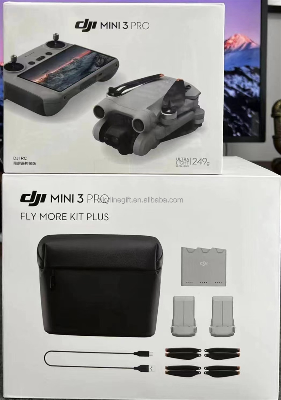 DJI Mini 3 pro (DJI RC) drone with rc smart controller + fly more kit plus for mini 3 drone with long life battery