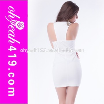 Wholesale charming ladies front zipper dress