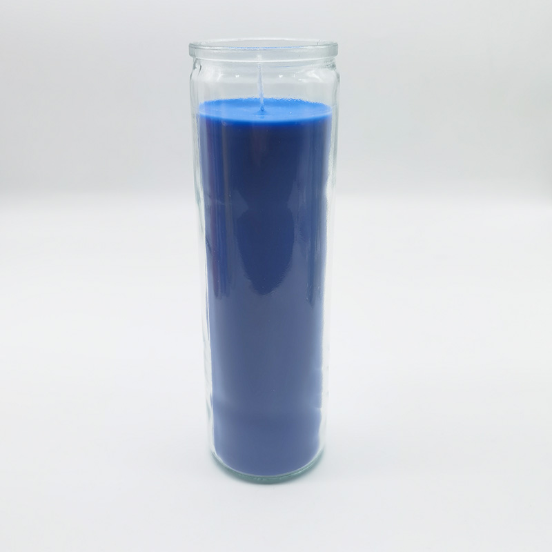 Доўга палаючы жоўты каляровы шкляны бар. Мемарыяльная свечка