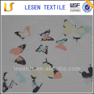 Lesen Textile fashion color butterfly printed chiffon fabric