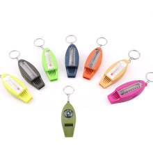Multi-Functional Outdoor Survival Whistle Pendant with Compass, Magnifier, and Key Chain