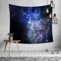 Bright Deer Tapestry Nature Animal Wall Hanging Navy Dreamy Tapestry for Livingroom Bedroom Home Dorm Decor