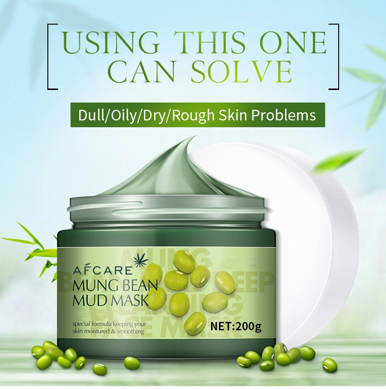 OEM/ODM Mung Bean Clay Face Mask Oil Control Deep Cleaning Remove Grease Shrinks Pores Skin Care