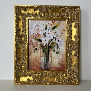 Handmade Solid Wood Antique Gold Foil Picture Frame