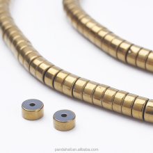 Pandahall 4x2mm Gold Plated Synthetic Hematite Disc Beads