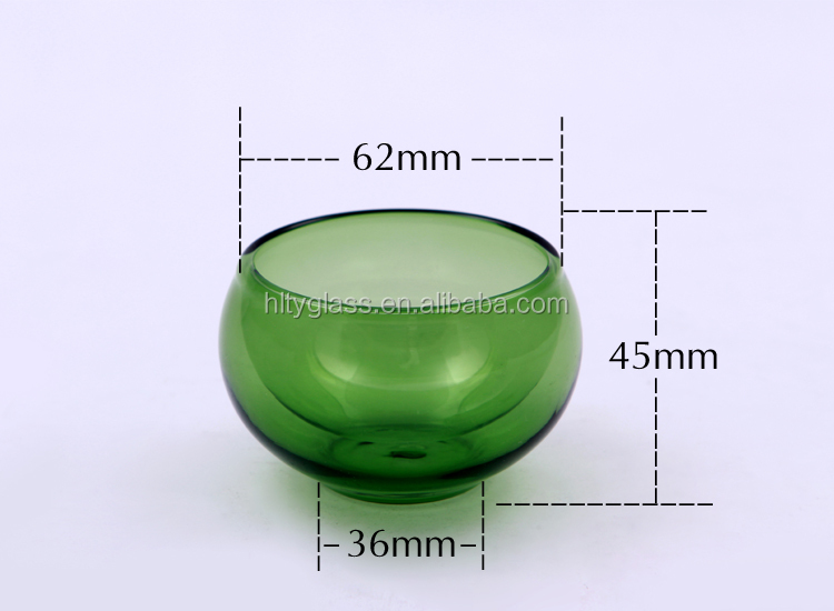 Fancy and handmade colored double wall glass tea cup